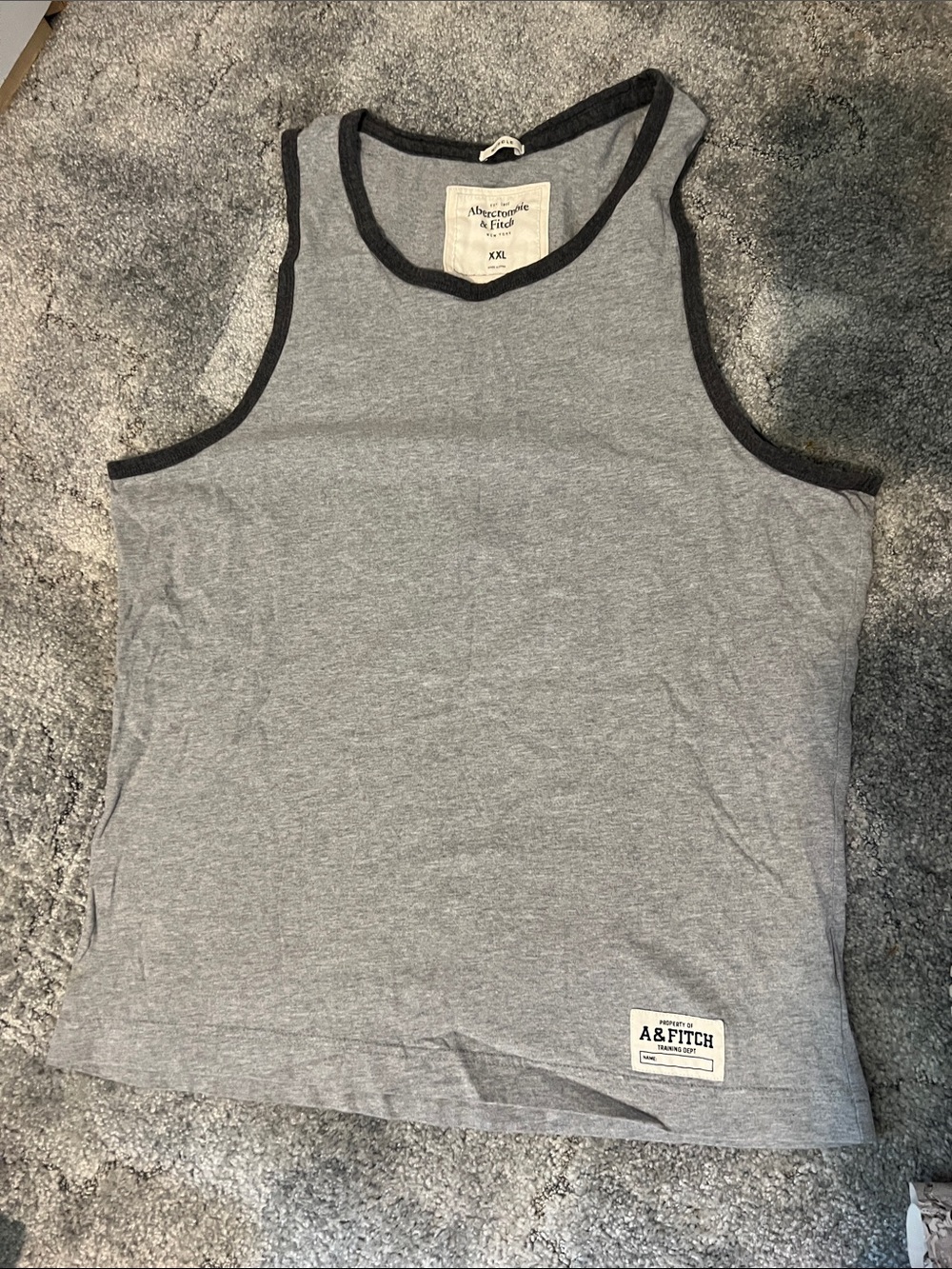 Abercrombie & Fitch Light Gray men’s muscle  Tank with Dark Trim
